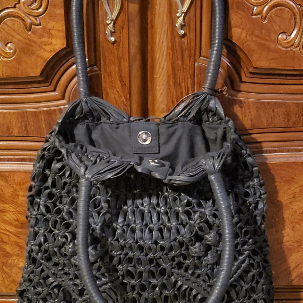 David & Scott Black Hippie Vibe Macrame Handbag Made On Earth